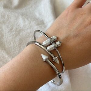 Rebecca Minkoff howlite hinged cuff bracelets boho